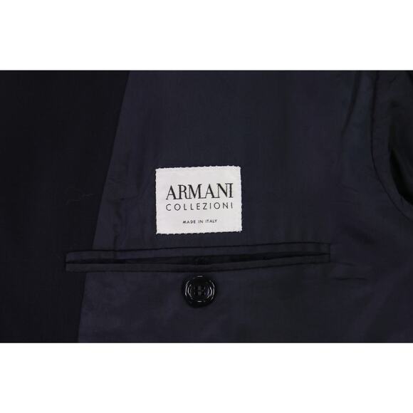 Armani Collezioni Men's Solid Black 3-Btn Wool Blazer Jacket 44S - Picture 7 of 8